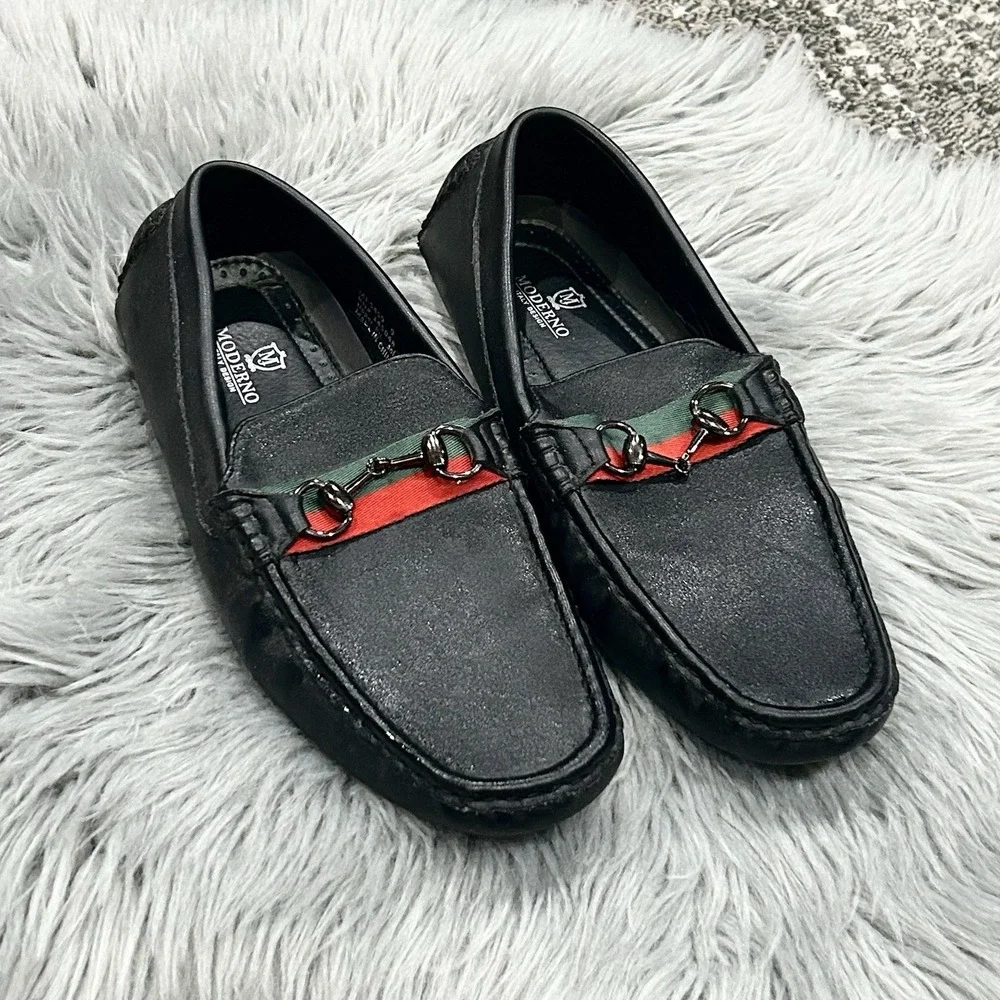 Moderno Italy Design Men's Horsebit & Black Loafers Size‎ 9